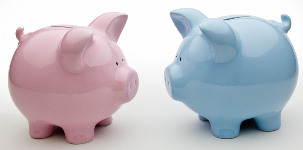 Blue and Pink Piggy Banks by Ken Teegardin (CC BY-SA 2.0)